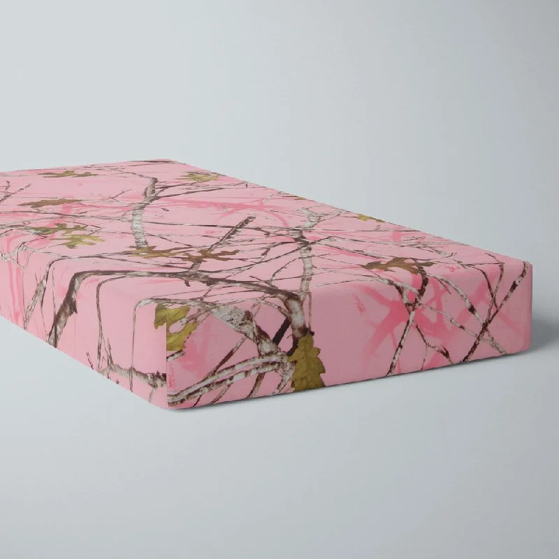 Camo Baby Pink Fitted Sheet (Camo) - N/A