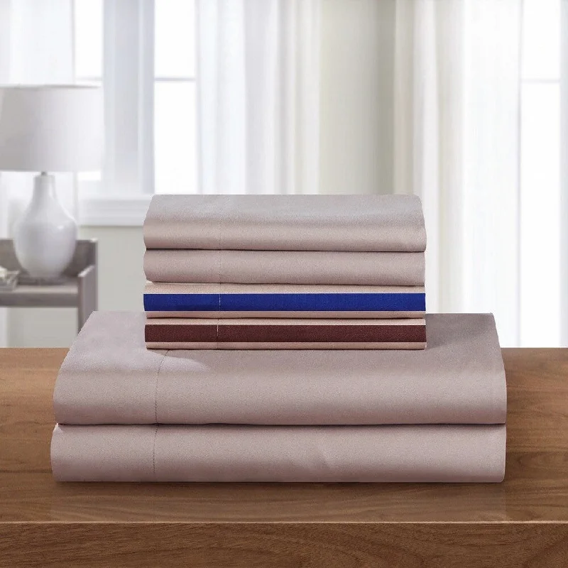 Chic Home 6-Piece Clifton Striped Printed Sheet Set