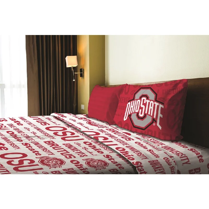 COL 820 Ohio State Twin Sheet Set Anthem - Multi