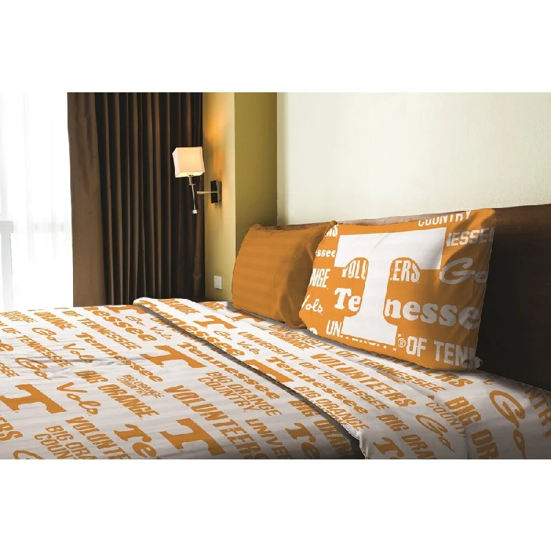 COL 820 Tennessee Twin Sheet Set Anthem - Orange/White