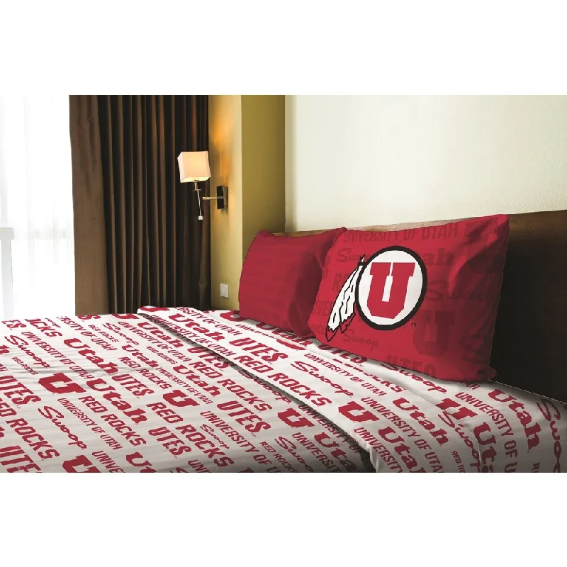 COL 820 Utah Twin Sheet Set Anthem - red/white