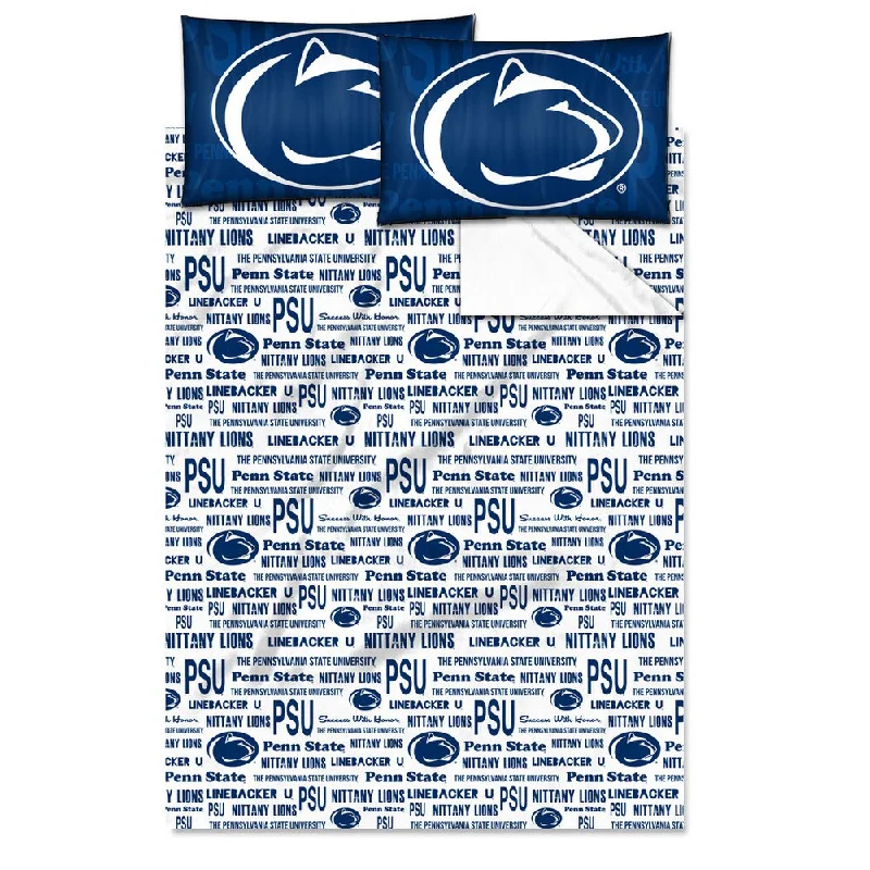 COL 821 Penn State 'Anthem' Full-size Sheet Set - Blue