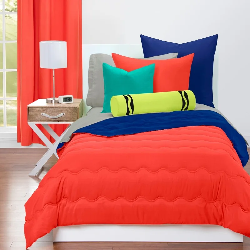 Crayola Sunset Orange and Blue Berry Blue Reversible Comforter