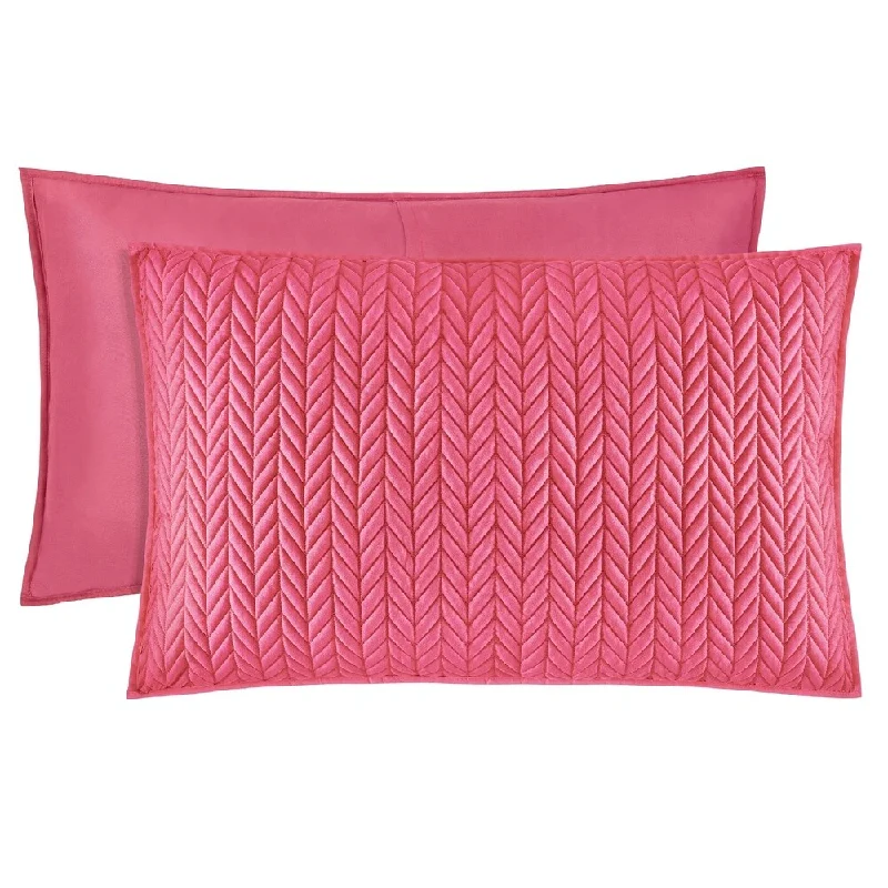 Five Queens Court Catori Pink Quilted King-size Sham