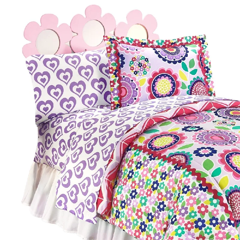 Just For Kids Purple Heart Full 4 Piece Sheet Set