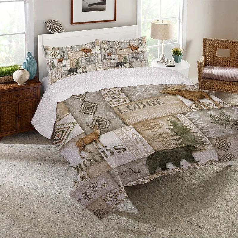 Laural Home Trail Ridge Gray Queen Quilt Set