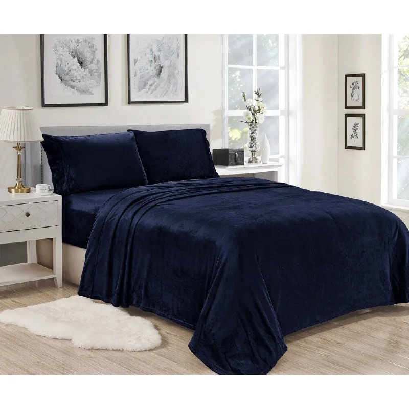 Lavana Microplush Sheet Sets Twin Navy