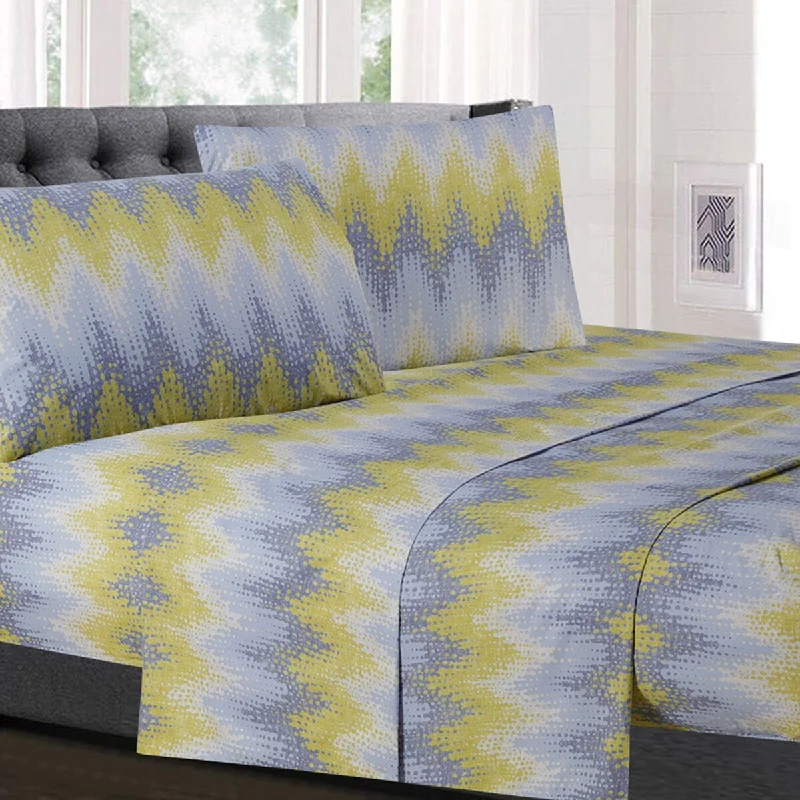 Malibu Chevron 4-Piece Microfiber Sheet Set