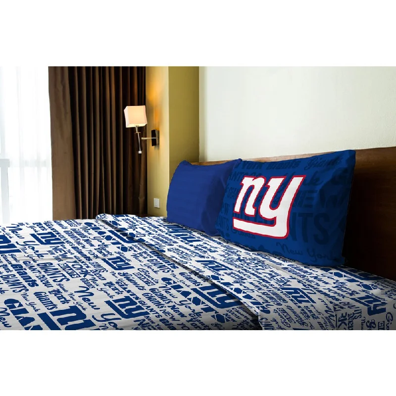 NFL 820 NY Giants Anthem Twin Sheet Set