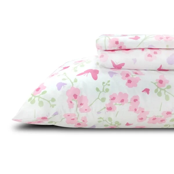 Printed Butterflies Flowers Kids/ Teens Twin Sheet Set