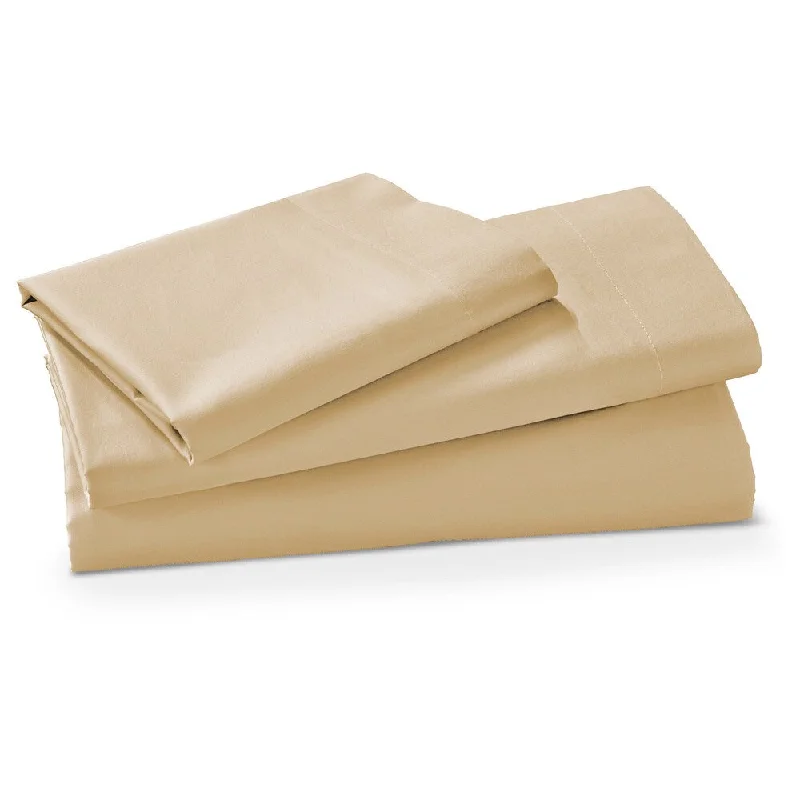 Solid Cotton Sateen 475 Thread Count Wrinkle-Resistant 4-piece Sheet Set