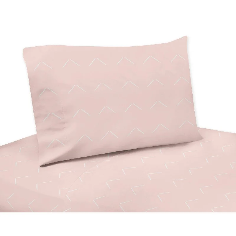 Sweet Jojo Designs Pink Boho Arrow Girl 3p Twin Sheet Set Blush White Bohemian Shabby Chic Tribal Southwest Geometric Woodland