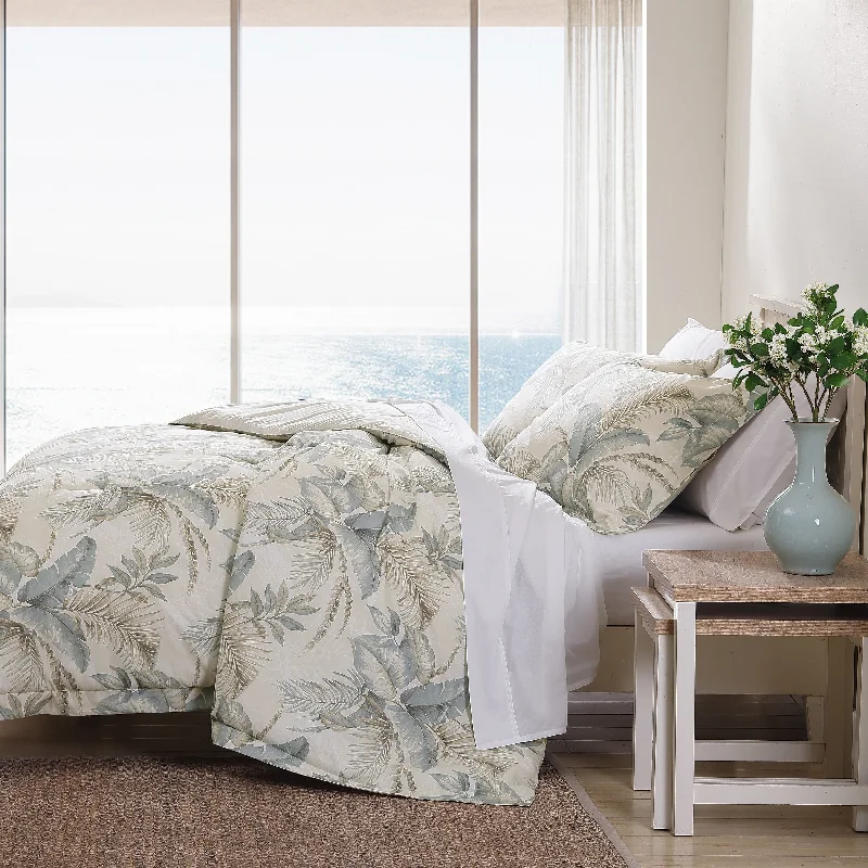 Tommy Bahama Bakers Bluff Blue Cotton Reversible Duvet Cover Set