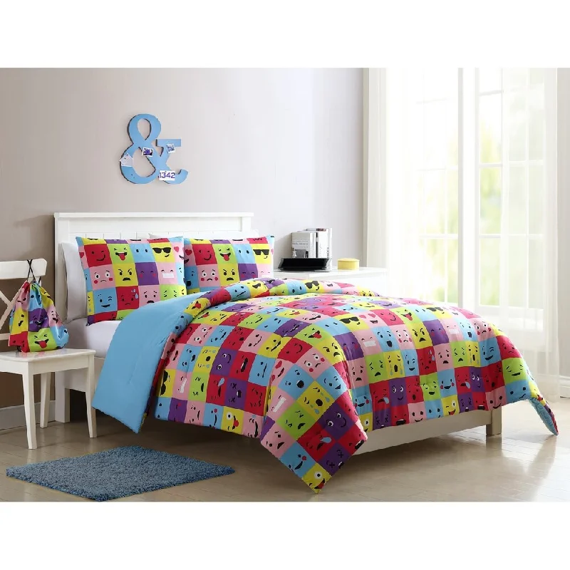 VCNY Home Facey Square Emoji Comforter Set