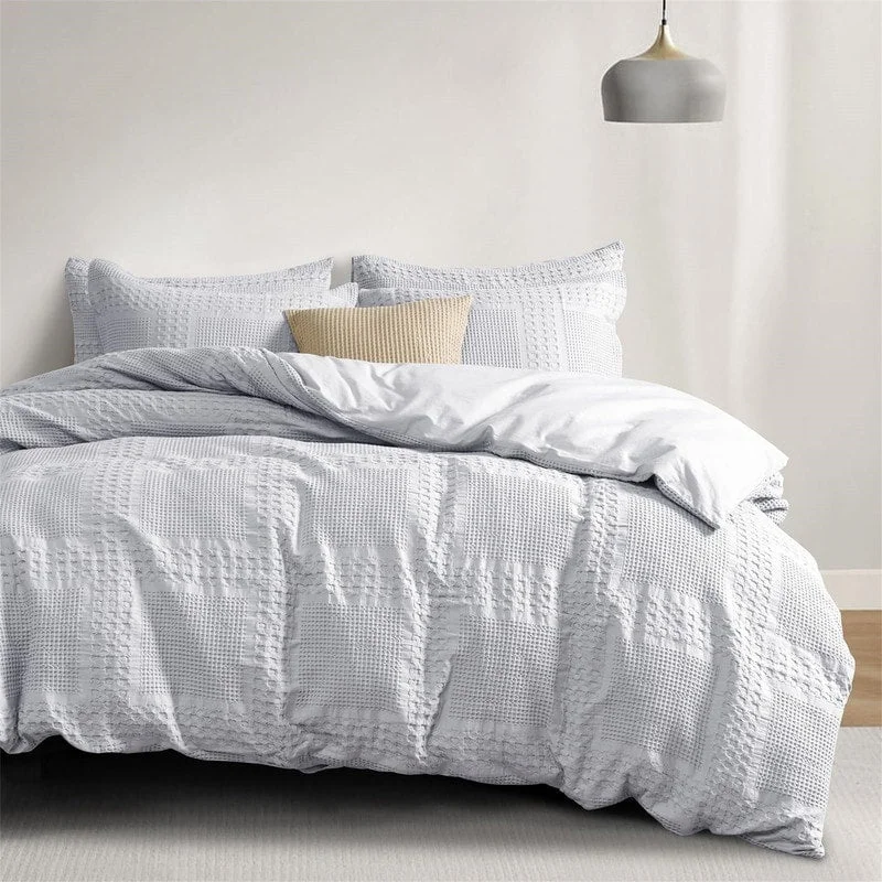 Waffle Weave Duvet Cover Set for All Season