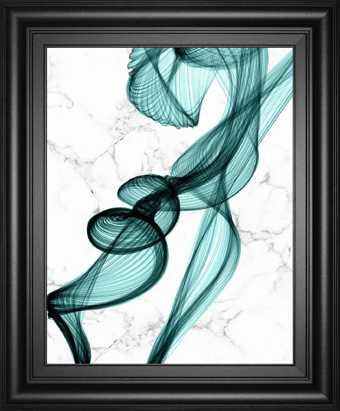 22x26 Teal Ribbons II By Irena Orlov - Green