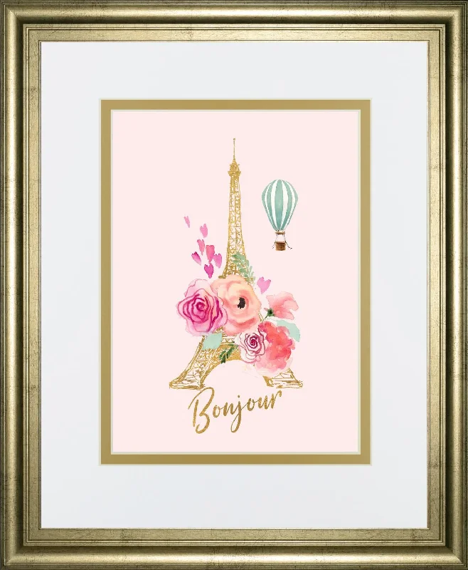 34x40 Paris Bonjour By LanieLoreth - Pink