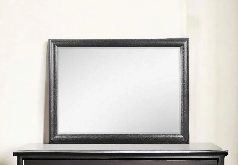 35" Wood Framed Dresser Mirror - Dark Gray