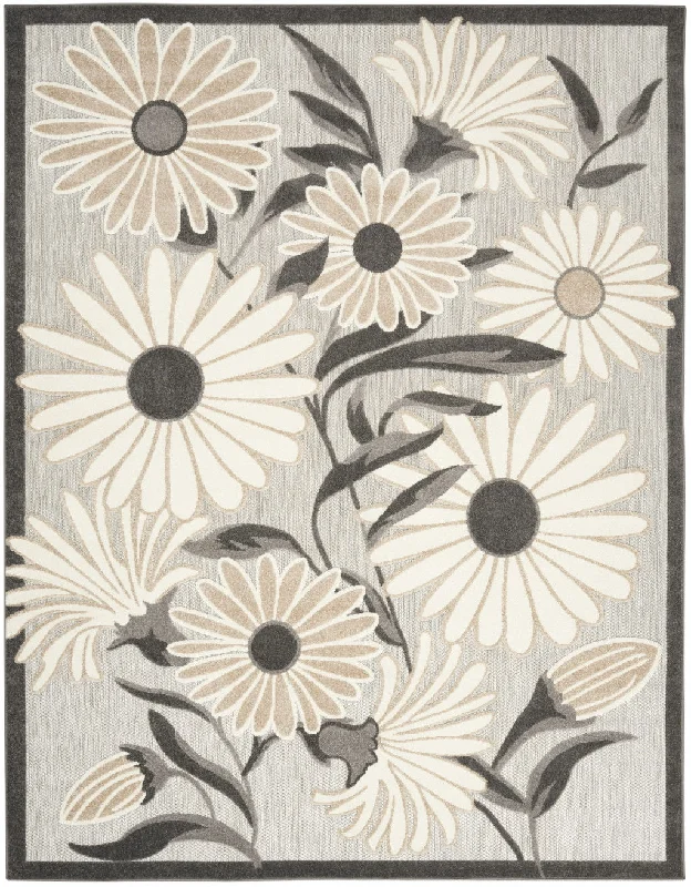 4' X 6' Floral Stain Resistant Area Rug Non Skid - Beige