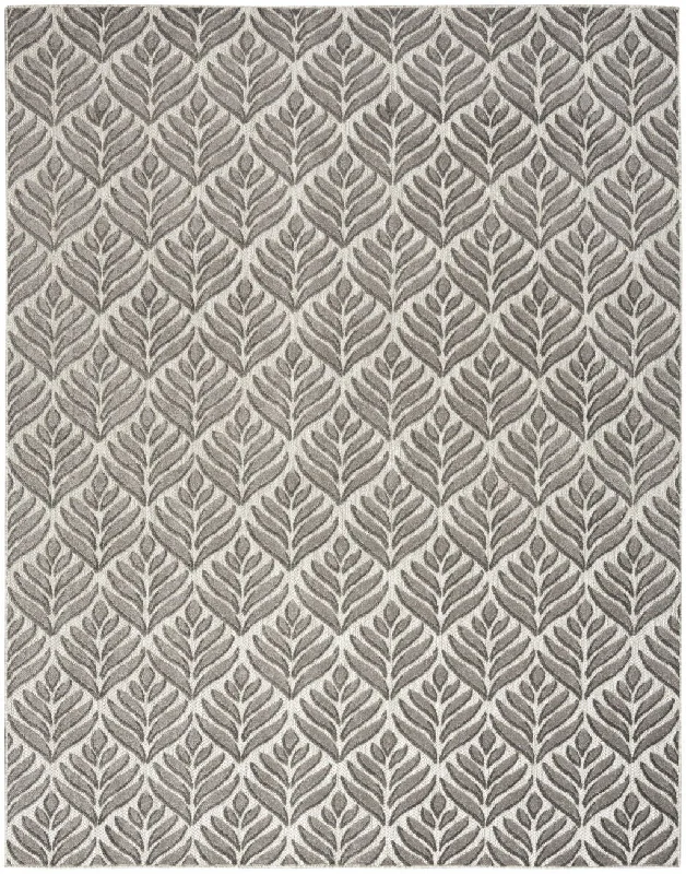 4' X 6' Floral Stain Resistant Non Skid Area Rug - Charcoal