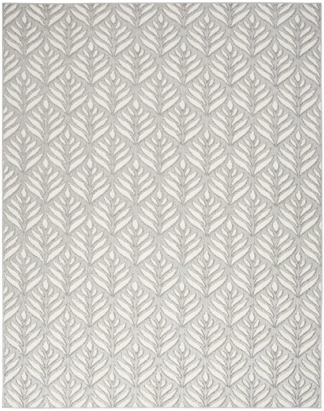 4' X 6' Floral Stain Resistant Non Skid Area Rug - Gray