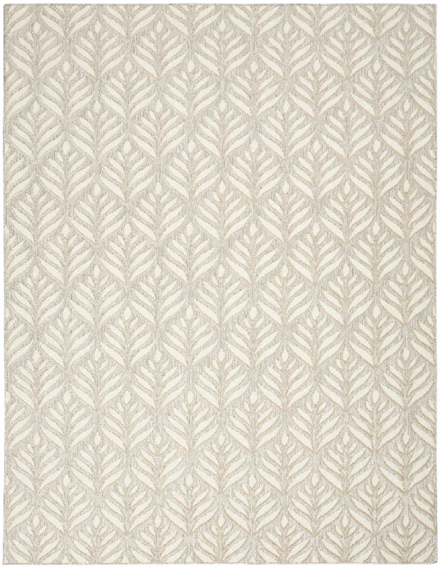 4' X 6' Floral Stain Resistant Non Skid Area Rug - Ivory / Gray