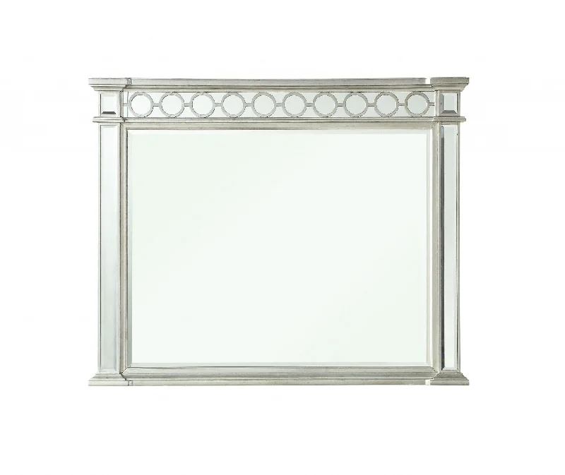 42" Framed Dresser Mirror - Silver