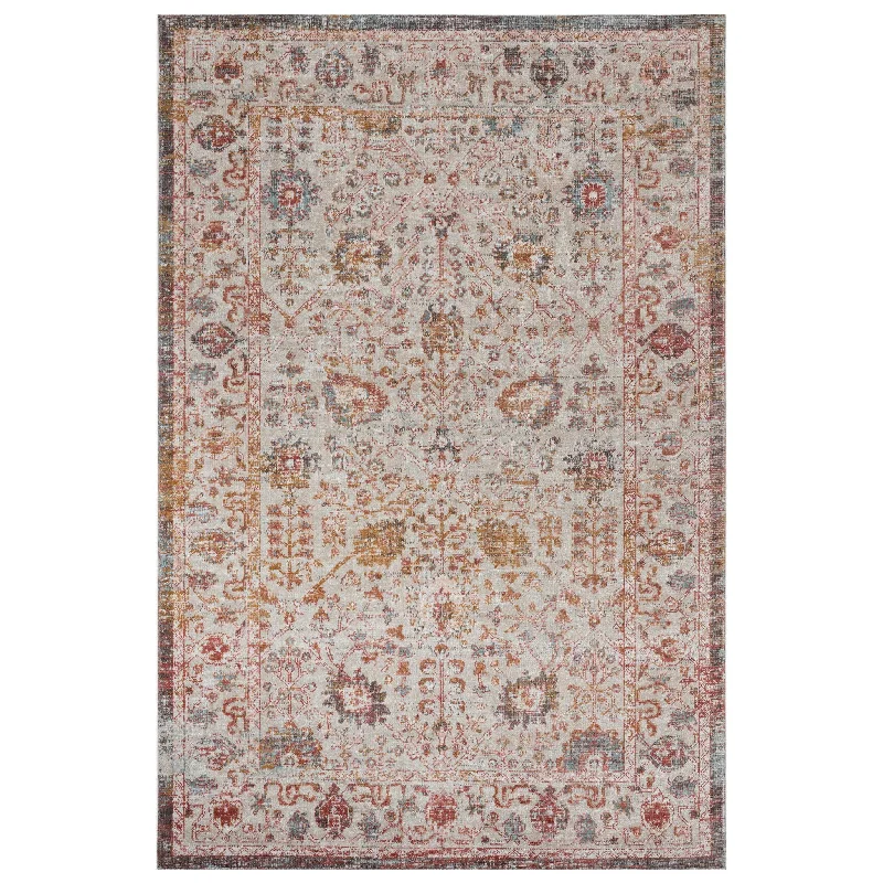 5' X 8' Floral Stain Resistant Outdoor / Indoor Area Rug - Beige