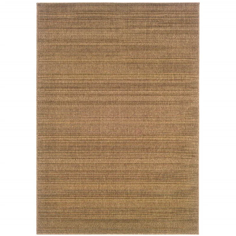 6' X 9' Stain Resistant Indoor / Outdoor Area Rug - Tan