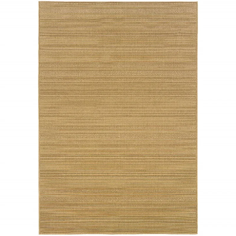 7' X 10' Stain Resistant Outdoor / Indoor Area Rug - Beige