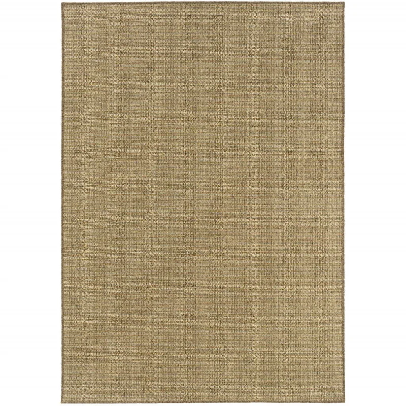 7' X 10' Stain Resistant Outdoor / Indoor Area Rug - Tan