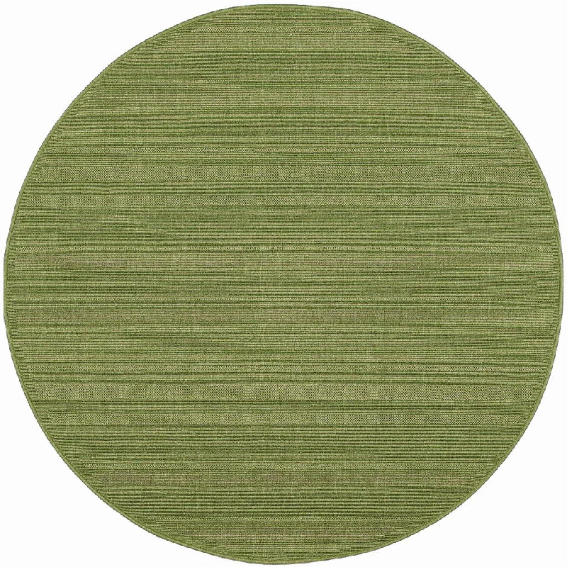 8' X 8' Round Stain Resistant Indoor / Outdoor Area Rug - Green