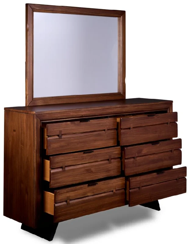 Camila 6 Drawer Dresser - Rustic Brown