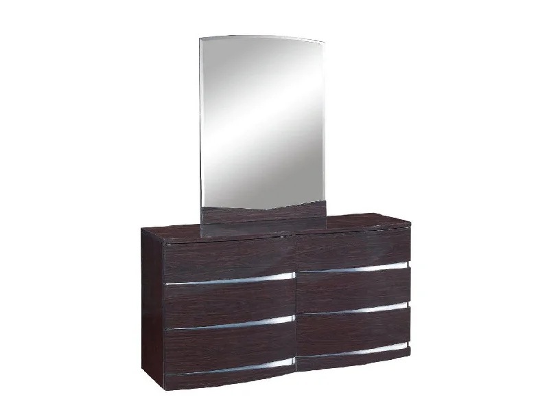 Exquisite Wenge High Gloss Dresser - Brown