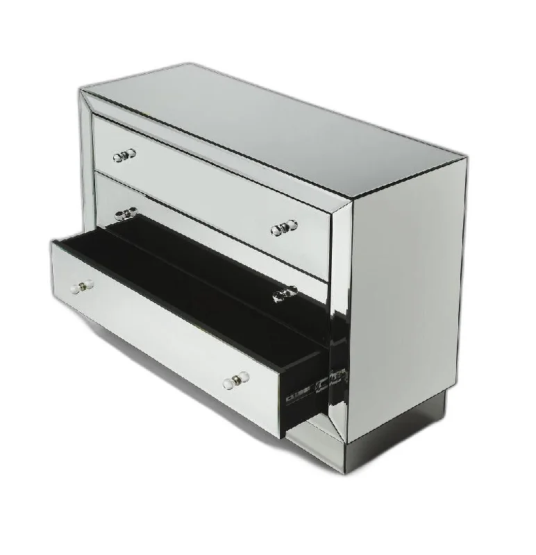 Glass Three Drawer Dresser - Clear