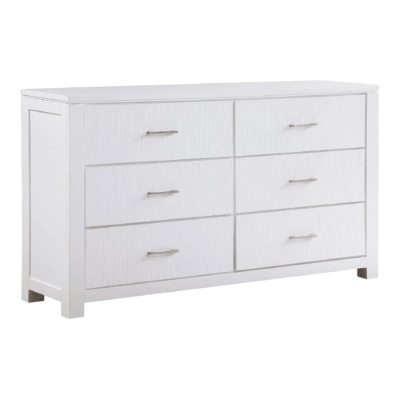 Paris 6 Drawer Dresser - White