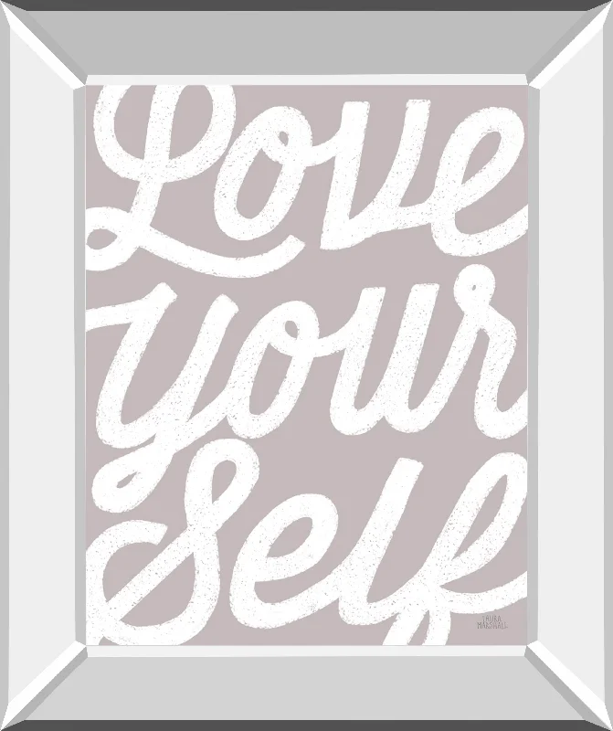 Positivity VIII By Laura Marshall - Mirror Framed Print Wall Art - Pearl Silver