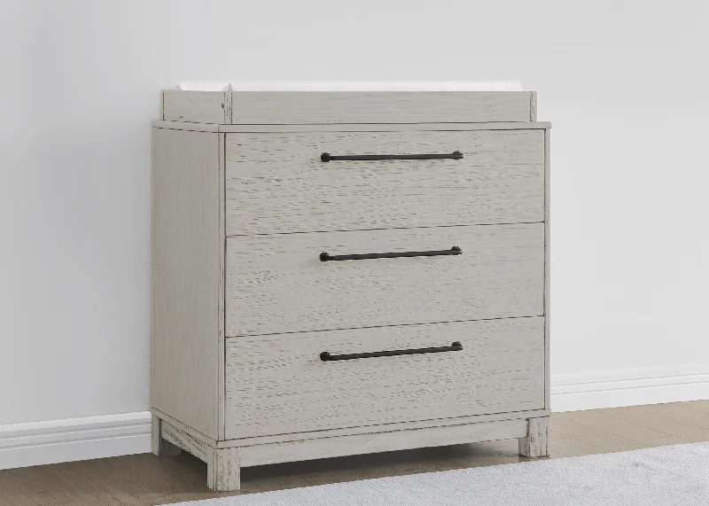 Rustic 3 Drawer Dresser with Interlocking Drawers