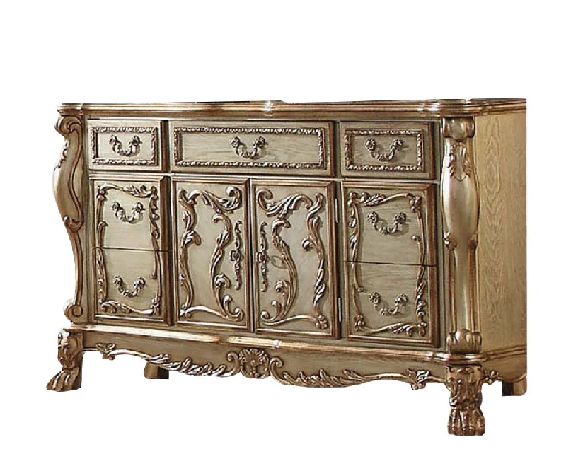 Solid Wood Combo Dresser - Gold