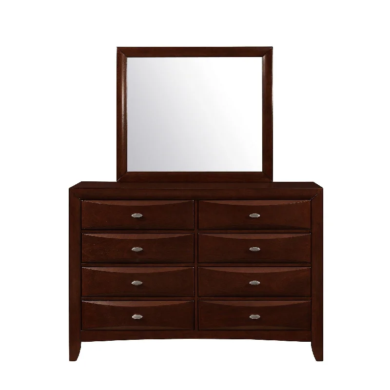 Solid Wood Eight Drawer Double Dresser - Cherry