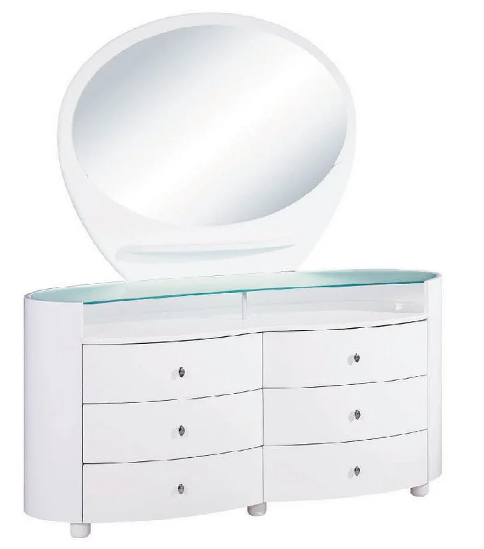 Sophisticated High Gloss Dresser - White