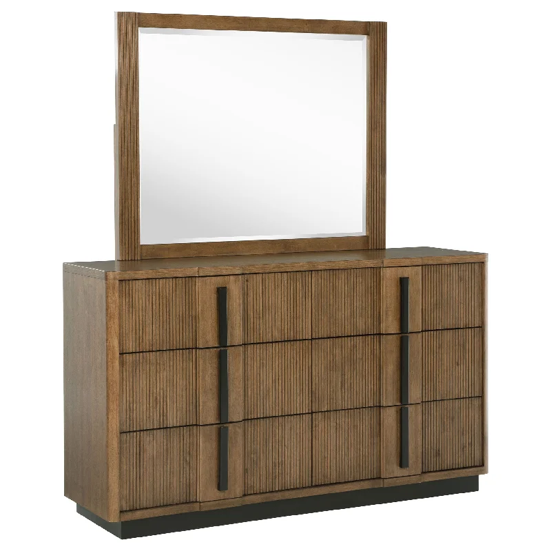 Terrace - 6-Drawer Dresser And Mirror - Ash Brown