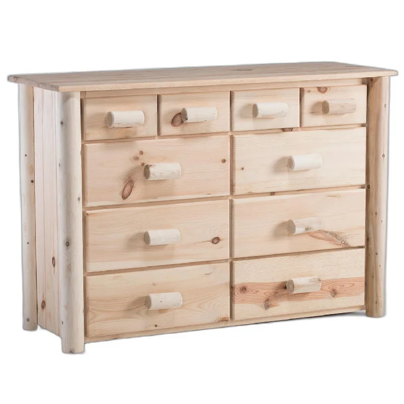 Unfinished Wood Ten Drawer Dresser - Natural