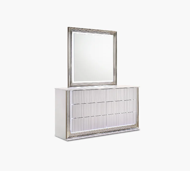 Broadway White Square Mirror